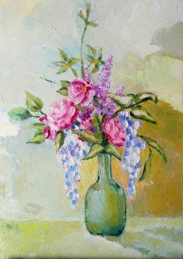Still life with vase of flowers thumb