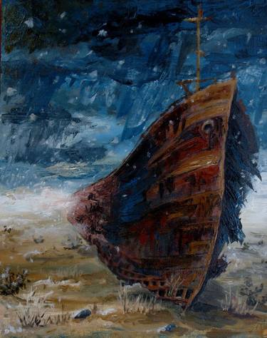 Original Fine Art Boat Paintings by Ulyana Krutova