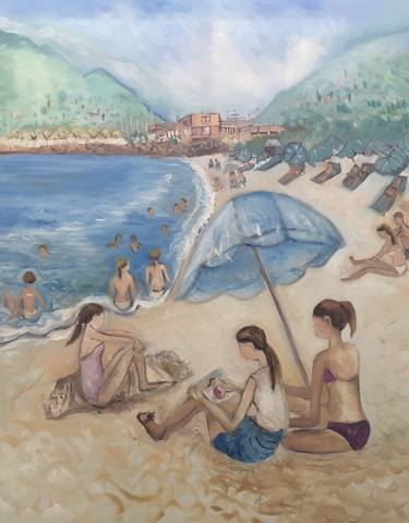 Print of Fine Art Beach Paintings by Sally Anne Wake Jones