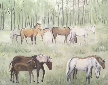 Print of Fine Art Horse Paintings by Sally Anne Wake Jones