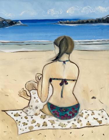 Print of Fine Art Beach Paintings by Sally Anne Wake Jones