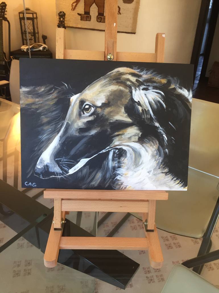Original Realism Dogs Painting by Christine Gupta