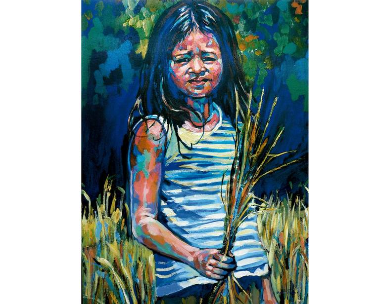 Original Expressionism People Painting by Belen Sambucety