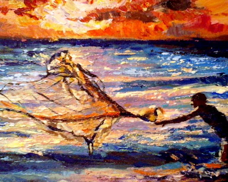 Original Expressionism Beach Painting by Belen Sambucety