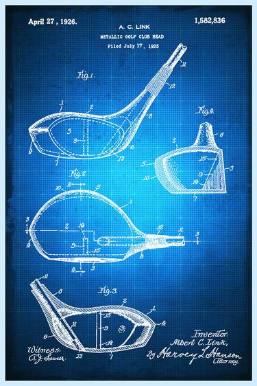 Golf Club Patent Blueprint Drawing Painting thumb