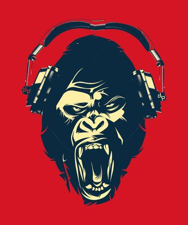 Ape Loves Music With Headphones thumb