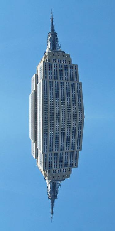 Floating Empire State Building New York City thumb