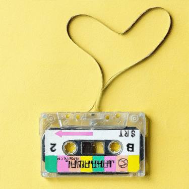 Retro Cassettes Audio Tapes Vintage 1980s Heart Love 2 thumb