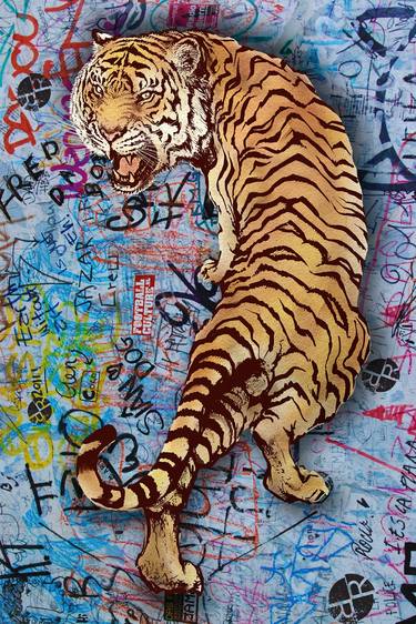 Roaring Tiger Graffiti Lion thumb