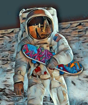 Space Travel Astronaut Universe Moon Skateboard Skating 2 thumb