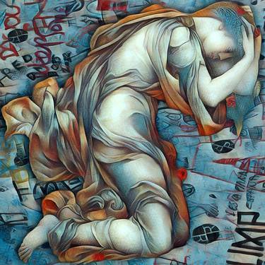 Saatchi Art Artist Tony Rubino; Mixed Media, “Gold Angel Graffiti 7” #art