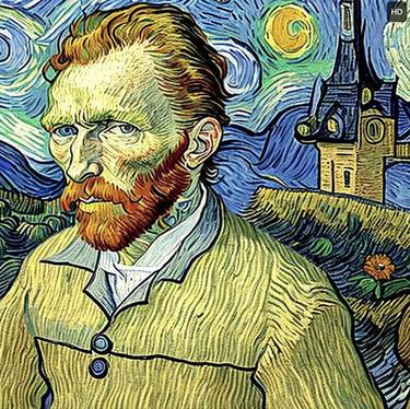 Saatchi Art Artist Tony Rubino; Mixed Media, “Vincent van Gogh Extreme Close Up Portrait” #art