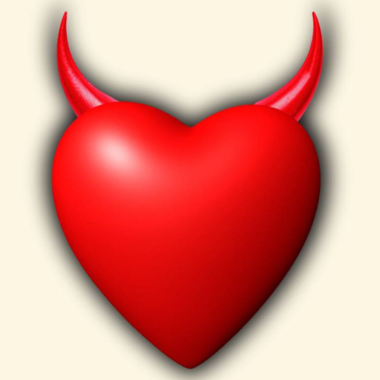 Heart Series Love Red Devil Horns Love Valentine Anniversary