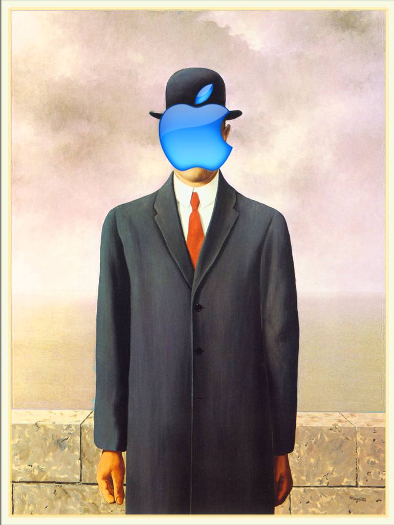 Rene Magritte Son of Man Apple Computer Logo Painting by Tony Rubino ...