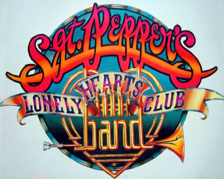 The Beatles Sgt. Pepper's Lonely Hearts Club Band Logo Painting 1967 Color  Painting by Tony Rubino | Saatchi Art