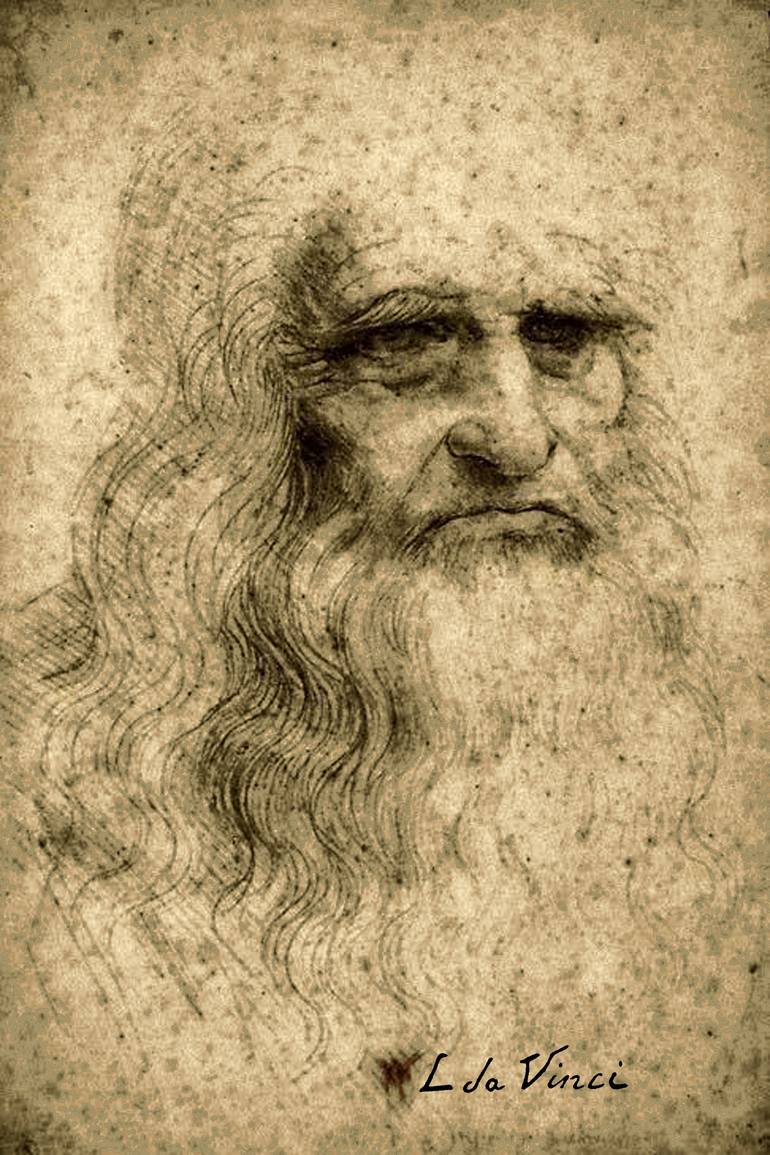 Da Vinci Self Portrait Remastered By Da Vinci Painting by Tony Rubino ...