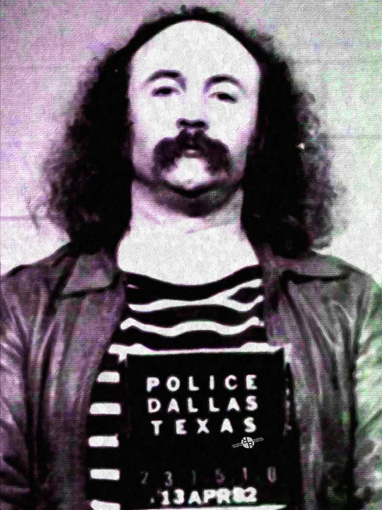 David Crosby Mug Shot Vertical Painting Color Hues Digital by Tony ...