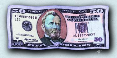 Pop 50 Dollar Bill In The Wind Purple Blue thumb
