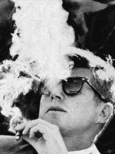 JFK Cigar and Sunglasses Cool President Photo Photo paper poster thumb