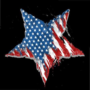 Distressed Betsy Ross Flag Tees (Classic, Front) Star thumb