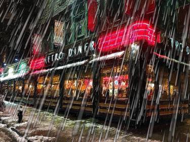 New York City Skyline Rain Snow Storm Diner thumb