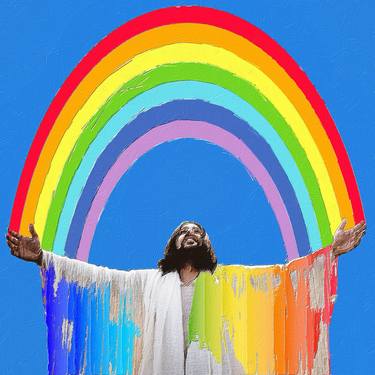 Rainbow Jesus Christian LGBTQ Christian LGBT Gay Pride thumb