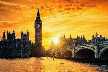 Big Ben United Kingdom Great Britain Sunset thumb