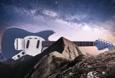 Fantastic Landscape Guitar Nountain Night Sky thumb