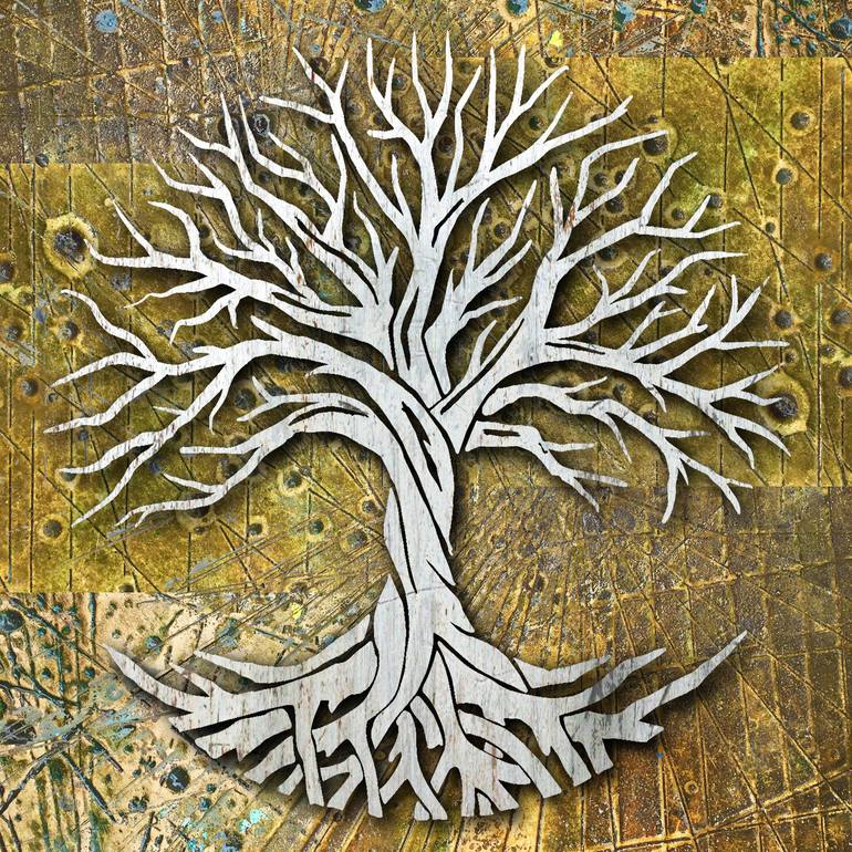 Yggdrasil, Celtic tree of life, Norse mythology Painting by Tony Rubino