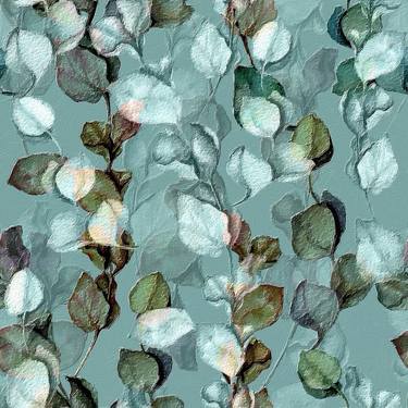 Green Leaves Blue Vines Ivy thumb