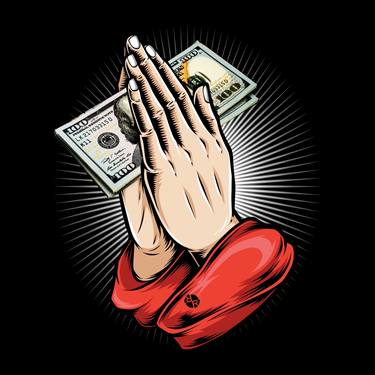 Rubino Money Calling Gangster Entrepreneur Christmas Hip Hop Gift Praying Hands thumb