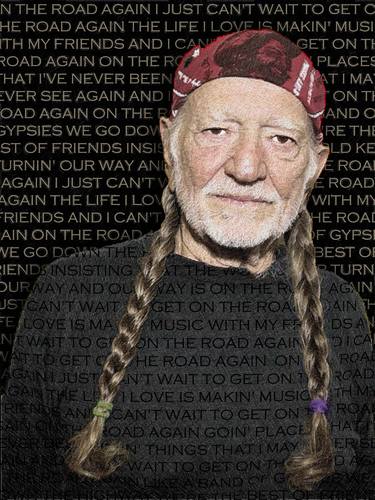 Willie Nelson And On The Road Again Lyrics - Limited Edition of 1 thumb