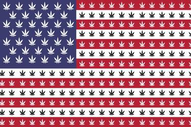 American Flag Weed Cannabis Marijuana 420 Stoner Gift Color - Limited Edition of 1 thumb