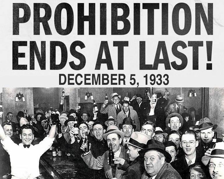 Prohibition Photographs Vintage Celebrates End of Prohibition with Black  and White Wall Art Wall Art Paintings Canvas Wall Decor Home Decor Living