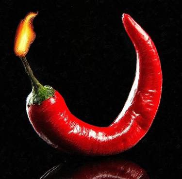 Mild Medium Hot Fire Breathing Red Chili Peppers Fire Flame thumb