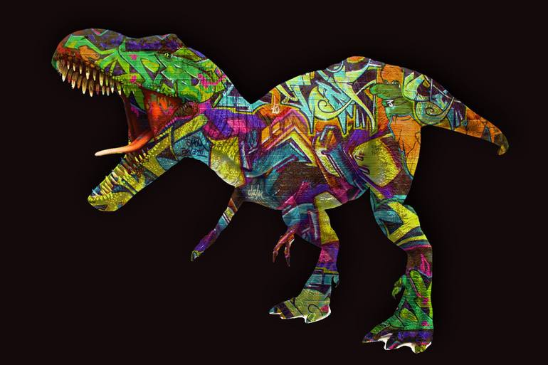 Tyrannosaurus Rex Dinosaur Graf Painting by Tony Rubino Saatchi Art