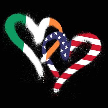 Flag Heart Ireland USA Irish Americans Pride Print - Limited Edition of 1 thumb