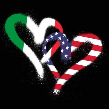 Flag Heart Italy USA Italian Americans Pride Print - Limited Edition of 1 thumb