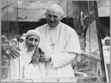 Mother Teresa Pope John Paul - Limited Edition of 1 thumb