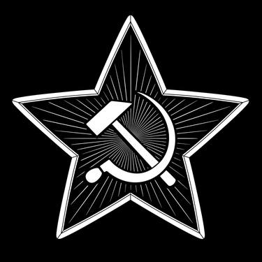 USSR Cold War Soviet Union Flag Communist Star Communism Russia Black thumb