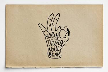 Everything Will Be OK Hand On Brown Paper - Limited Edition of 1 thumb