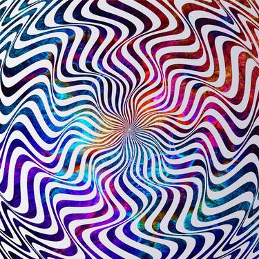 Groovy Hippie Hipster Retro Vintage Spiral Abstract Illusion Color - Limited Edition of 1 thumb