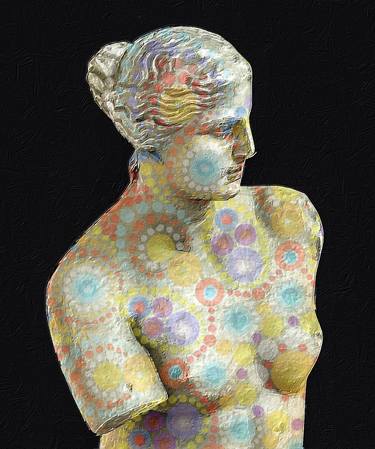Venus de Milo Study With Colorful Pattern Painting - Limited Edition of 1 thumb