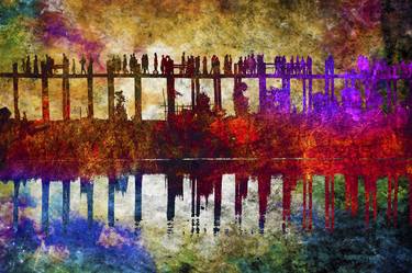 Beautiful Serene zen Yoga Bridge Abstract - Limited Edition of 1 thumb