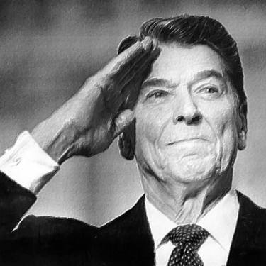 Ronald President Reagan Saluting thumb