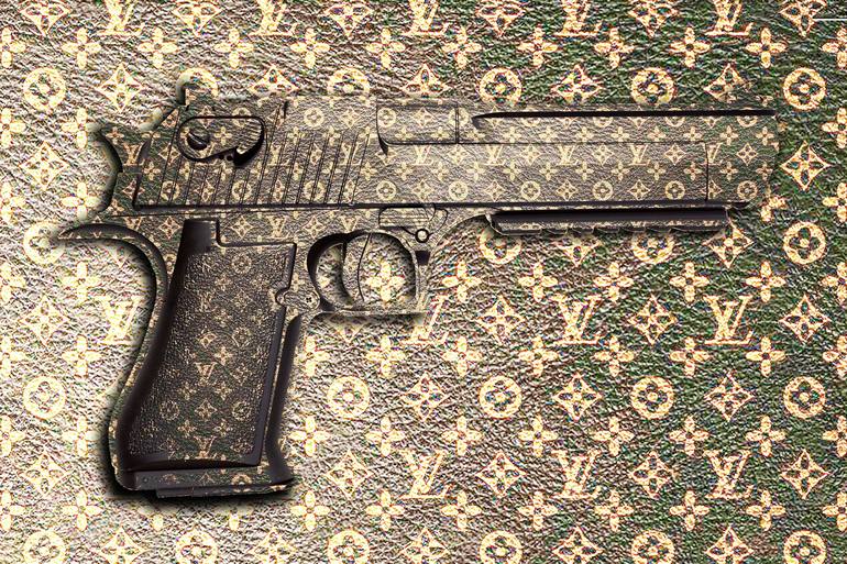 Louis Vuitton Hand Gun Background - Limited Edition of 1 Mixed