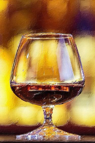 Brandy Snifter Cordial Painting Cognac - Limited Edition of 1 thumb