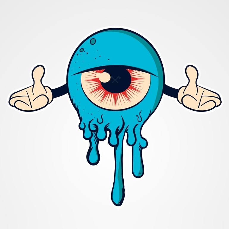 eyeball hanging out of socket cartoon