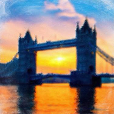 British England History Big Ben United Kingdom Great Britain Sunset Tower Bridge - Limited Edition of 1 thumb
