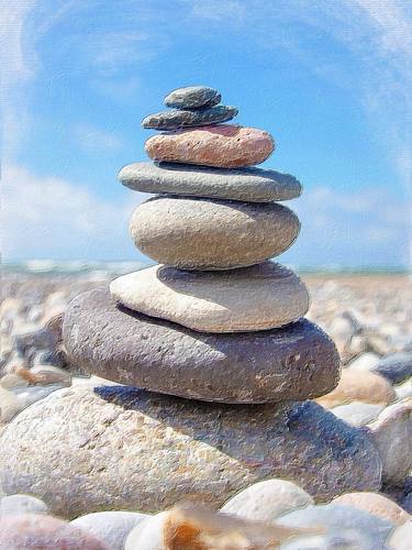 Meditation Rock Tower Yoga Zen Meditate Pile Beach - Limited Edition of 1 thumb